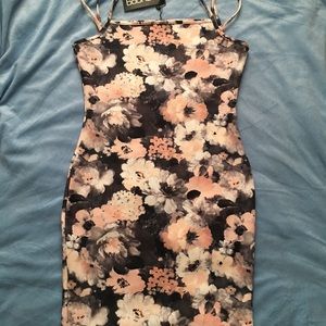 Floral print bodycon dress from boohoo
